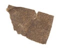 Piece of used sandpaper on a white background Royalty Free Stock Photo