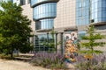 Piece of the wall of Berlin in front of the European Parliament Royalty Free Stock Photo