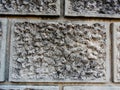 Part of wall made from solid granite rock Royalty Free Stock Photo