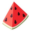 Piece watermelon icon, isometric 3d style