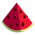 Piece watermelon icon, isometric style