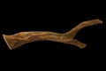 Piece of well-worn driftwood isolated on black background with clipping path