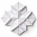 3 Piece White Paper Origami Cross Pattern In Fragmented Architecture Style