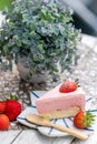 fresh strawberry pink cake Royalty Free Stock Photo