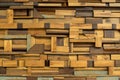 Piece of wood made to abstract interior wall decoration block background