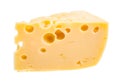 Piece of yellow semi-hard swiss cheese isolated Royalty Free Stock Photo