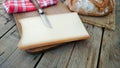 Abondance cheese on a cutting board Royalty Free Stock Photo