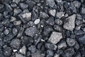Pieces of asphalt pavement in the hole in the road Royalty Free Stock Photo