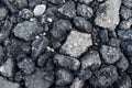 Pieces of asphalt pavement in the hole in the road Royalty Free Stock Photo