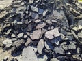 pieces of asphalt stacked in a pile. Royalty Free Stock Photo