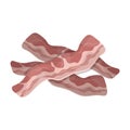 Pieces of bacon.Burgers and ingredients single icon in cartoon style vector symbol stock illustration. Royalty Free Stock Photo