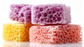 Pieces Bath Sponge Exfoliating Shower Body Scrubber Back Scrubber Skin Smoother. Royalty Free Stock Photo