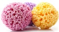 Pieces Bath Sponge Exfoliating Shower Body Scrubber Back Scrubber Skin Smoother. Royalty Free Stock Photo