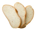 Pieces of bread cut out on a white. Top view Royalty Free Stock Photo