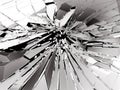 Pieces of Broken or Shattered glass on black Royalty Free Stock Photo