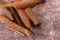 Pieces of broken stick cinnamon