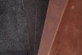 Pieces of brown and black leather Royalty Free Stock Photo