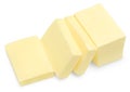 Pieces of butter isolated on white background. clipping path Royalty Free Stock Photo