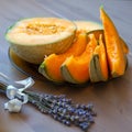 Pieces of cavaillon melon Royalty Free Stock Photo