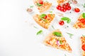 Pieces of cheesy pizza Margarita Royalty Free Stock Photo