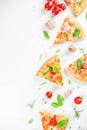 Pieces of cheesy pizza Margarita Royalty Free Stock Photo