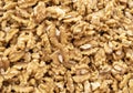 Pieces of chopped walnut as abstract background