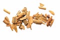 Pieces of cinnamon bark isolated