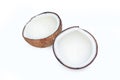 Pieces of coconut isolated on white background with clipping path Royalty Free Stock Photo