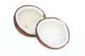 Pieces of coconut isolated on white background with clipping path Royalty Free Stock Photo