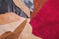 Pieces of colorful leather. Royalty Free Stock Photo