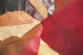 Pieces of colorful leather. Royalty Free Stock Photo