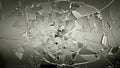 Pieces of cracked glass on white Royalty Free Stock Photo