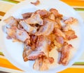 Fried bacon pieces