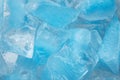 Pieces of crushed blue ice glass cracks background texture. close-up frozen water Royalty Free Stock Photo