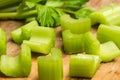 Pieces of cutted celery