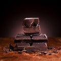 Pieces dark chocolate Royalty Free Stock Photo