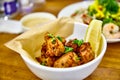 Pieces of deep-fried chicken in the Asian style Royalty Free Stock Photo