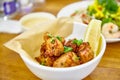 Pieces of deep-fried chicken in the Asian style Royalty Free Stock Photo