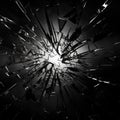 Pieces of destructed Shattered glass. image of broken glass with sharp pieces