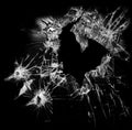 Pieces of destructed Shattered glass Royalty Free Stock Photo