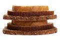 Pieces of different bread isolated on white background Royalty Free Stock Photo