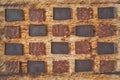 Pieces of different milk chocolate are carefully laid out in a staggered order Royalty Free Stock Photo