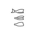 pieces of fish icon. Element of fishing industry icon for mobile concept and web apps. Thin line pieces of fish icon can be used f Royalty Free Stock Photo