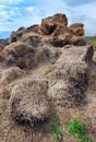 The pieces in the form of hay bales Royalty Free Stock Photo