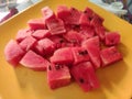 Pieces of fresh and juicy watermelon