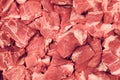 Pieces of fresh raw chopped pork meat background Royalty Free Stock Photo