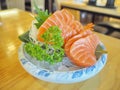 Pieces of fresh salmon