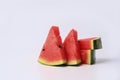 Pieces of watermelon on white background. Royalty Free Stock Photo