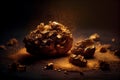 Pieces of golden nuggets. Golden dust. Abstract background