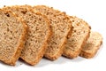 Pieces of grain bread isolated on white background Royalty Free Stock Photo
